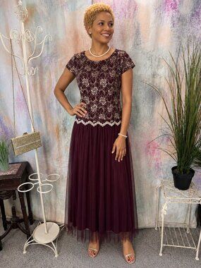 NEW 📌LOVELY GRACE Elegant Floral Lace/ Tulle Formal - Mother Bride/ Groom Dress